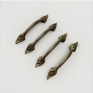 Amerock Vintage Brass Handle Drawer Cabinet Pull 1330~SET OF 4
